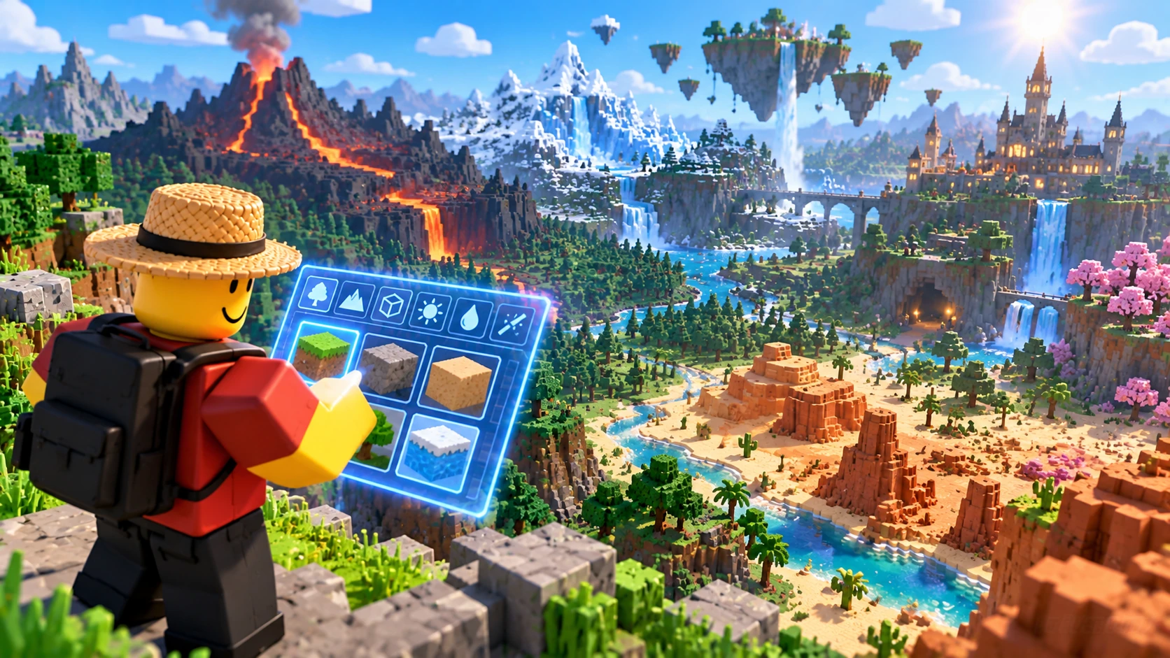 Fantasy world Roblox-style concept art