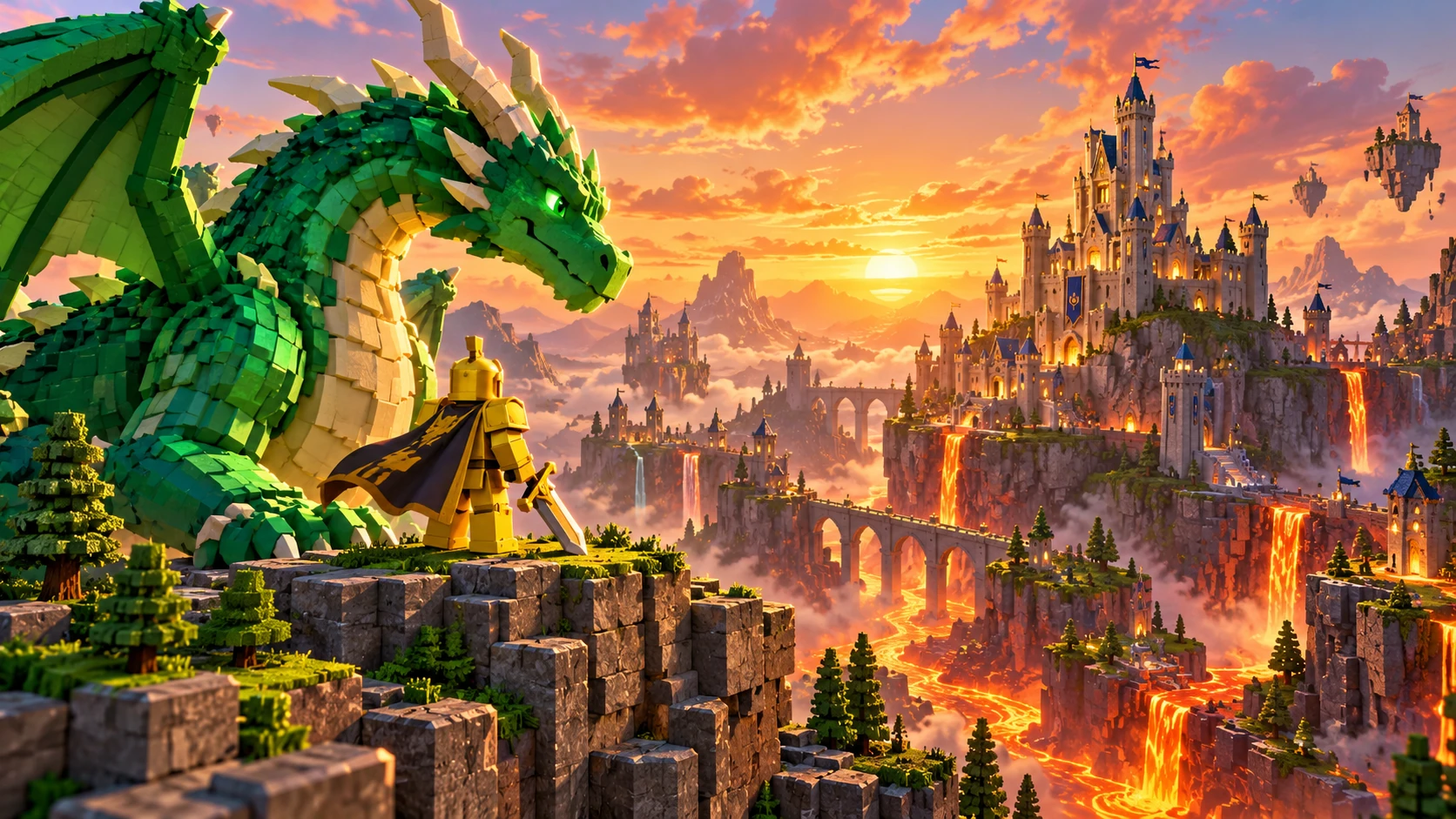 Dragon kingdom Roblox-style concept art